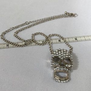 Larger rhinestone skull necklace